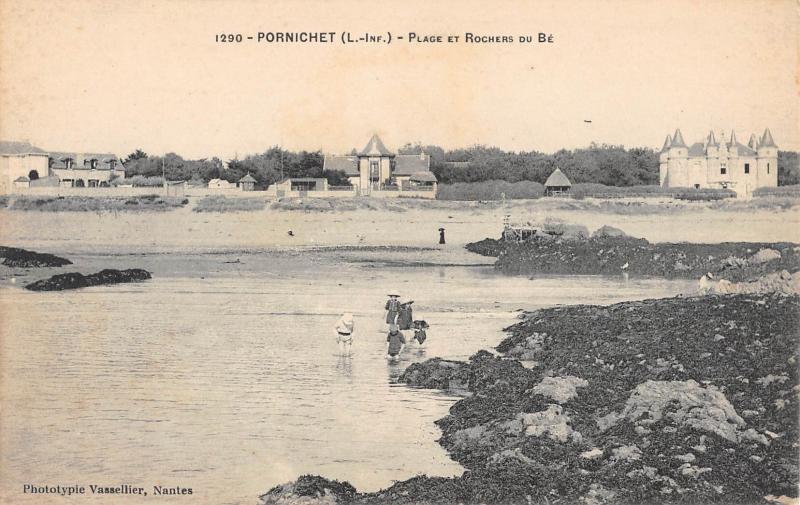 Carte postale ancienne Pornichet - Plage Et Rochers Du Be à Pornichet