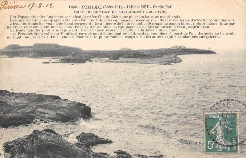 Carte postale ancienne Piriac - Ile Du Met - Partie Est