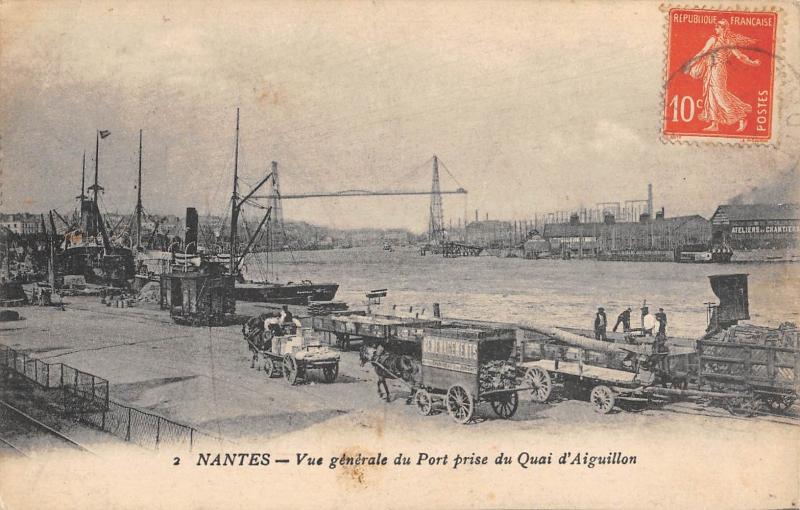 Carte postale ancienne Nantes - Vue Generale Du Port Prise Du Quai D'Aiguillon à Nantes