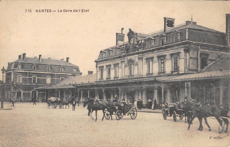 Carte postale ancienne Nantes - La Gare De L'Etat à Nantes