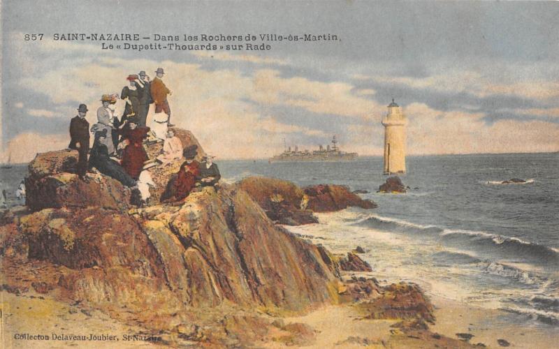 Carte postale ancienne Saint Nazaire - Dans Les Rochers De Ville Es Martin - Le Dupetit Thouards à Saint-Nazaire