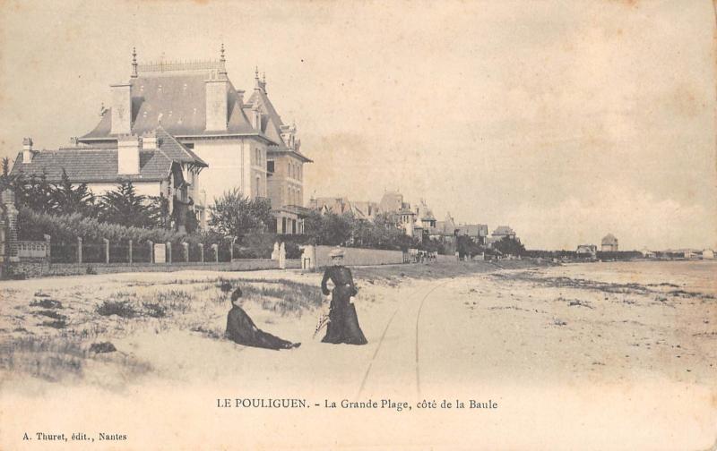 Carte postale ancienne Le Pouliguen - La Grande Plage - Cote De La Baule au Pouliguen