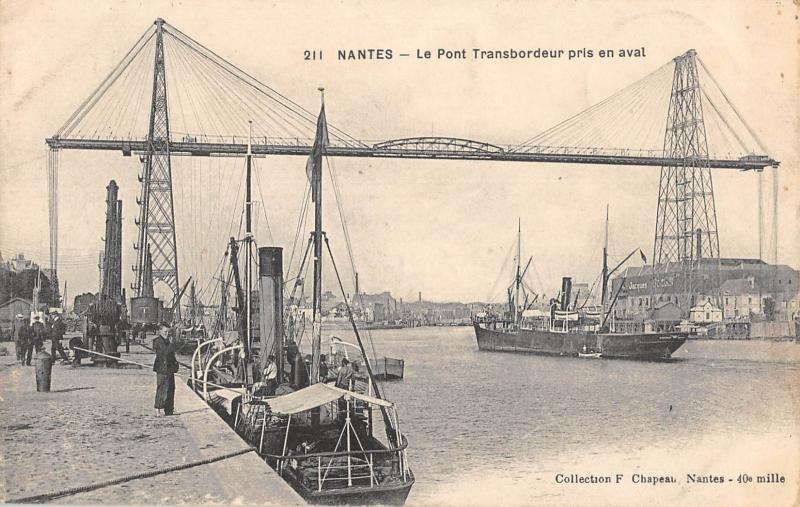 Carte postale ancienne Nantes - Le Pont Transbordeur Pris En Aval à Nantes