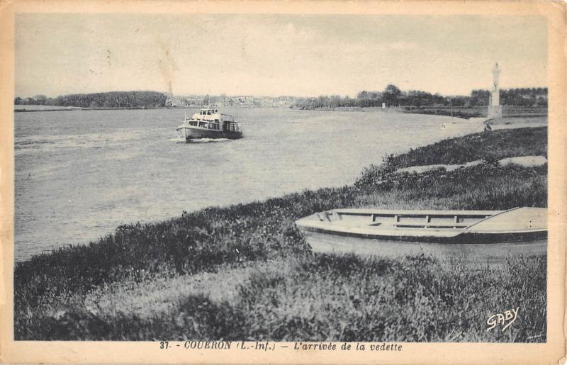 Carte postale ancienne Coueron - L'Arrivee De La Vedette à Couëron