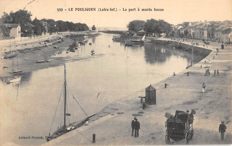 Carte postale ancienne Le Pouliguen - Le Port A Maree Basse au Pouliguen