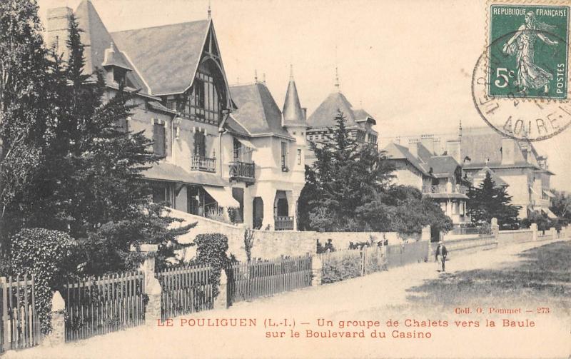 Carte postale ancienne Le Pouliguen - Un Groupe De Chalets Vers La Baule Sur Le Boulevard Du Cas au Pouliguen