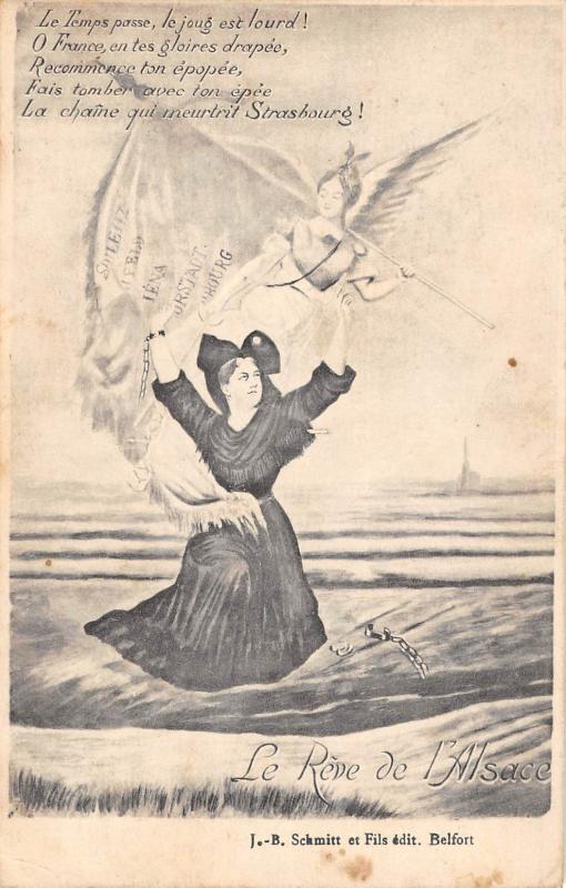 Carte postale ancienne Patriotique - Le Reve De L'Alsace