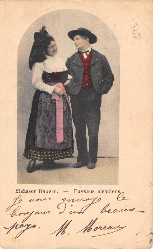 Carte postale ancienne Elsasser Bauern - Paysans Alsaciens