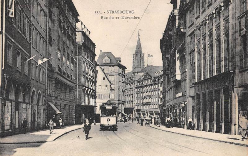 Carte postale ancienne Saverne - Rue Du 22 Novembre - Tramway à Saverne