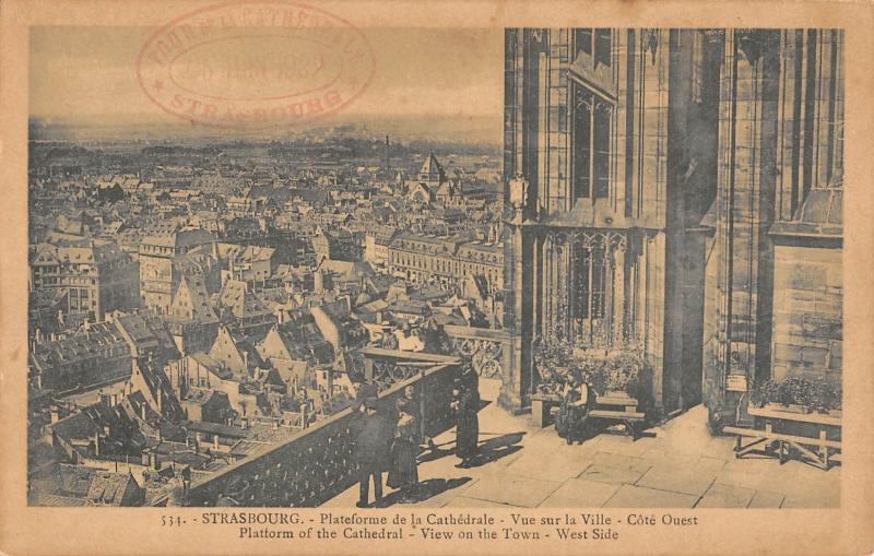 Carte postale ancienne Strasbourg - Plateforme De La Cathedrale à Strasbourg