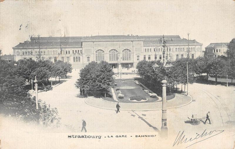Carte postale ancienne Strasbourg - La Gare à Strasbourg