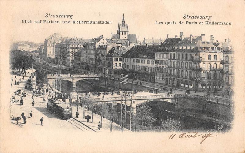 Carte postale ancienne Strasbourg - Les Quais De Paris Et Kellermann à Strasbourg