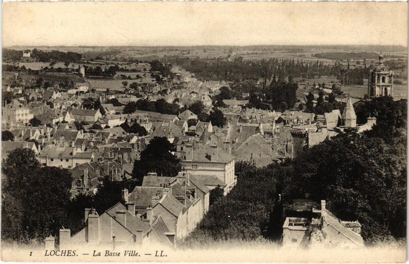 Carte postale ancienne Loches la Basse Ville à Loches