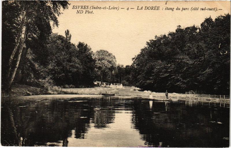 Carte postale ancienne Esvres etang du parc à Esvres
