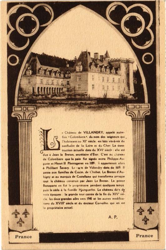 Carte postale ancienne Villandry le chateau à Villandry