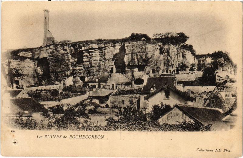 Carte postale ancienne Rochecorbon les ruines à Rochecorbon