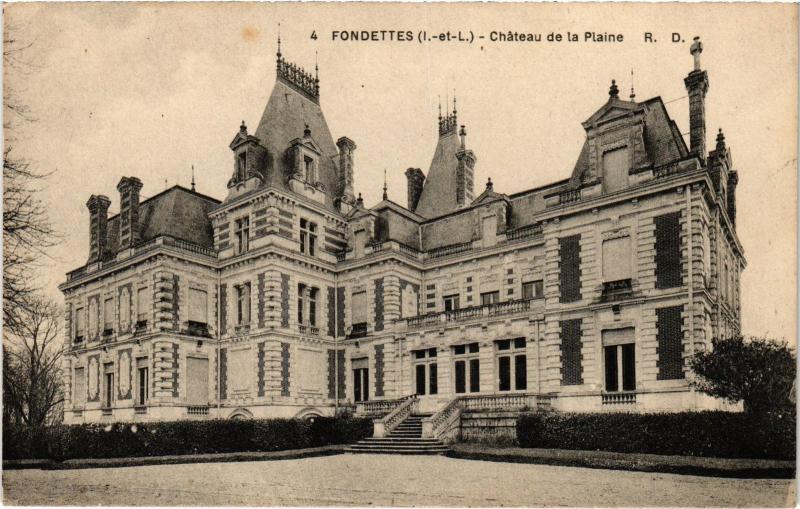 Carte postale ancienne Fondettes Chateau de la Plaine à Fondettes