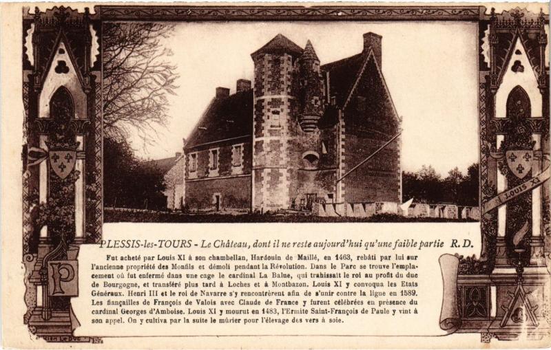 Carte postale ancienne Plessis les Tours le chateau à Tours