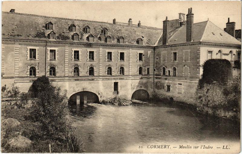 Carte postale ancienne Cormery Moulin sur l'Indre à Cormery