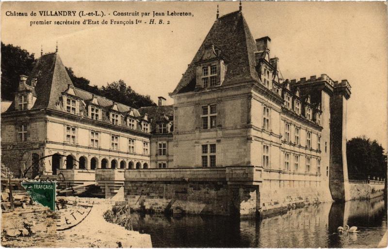 Carte postale ancienne Villandry Construit par Jean Lebreton à Villandry