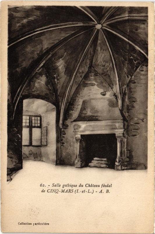 Carte postale ancienne Cinq Mars la Pile Salle gothique du chateau à Cinq-Mars-la-Pile