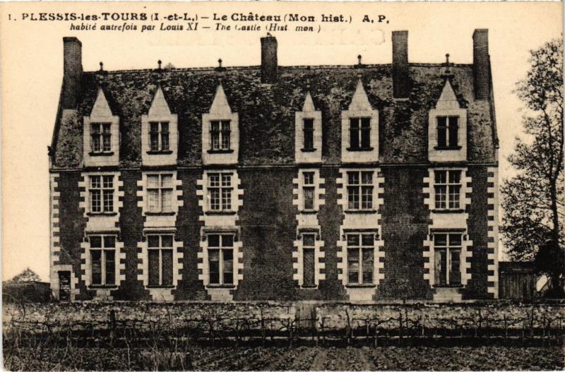 Carte postale ancienne Plessis les Tours le chateau à Tours