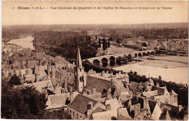 Carte postale ancienne Chinon vue generale à Chinon