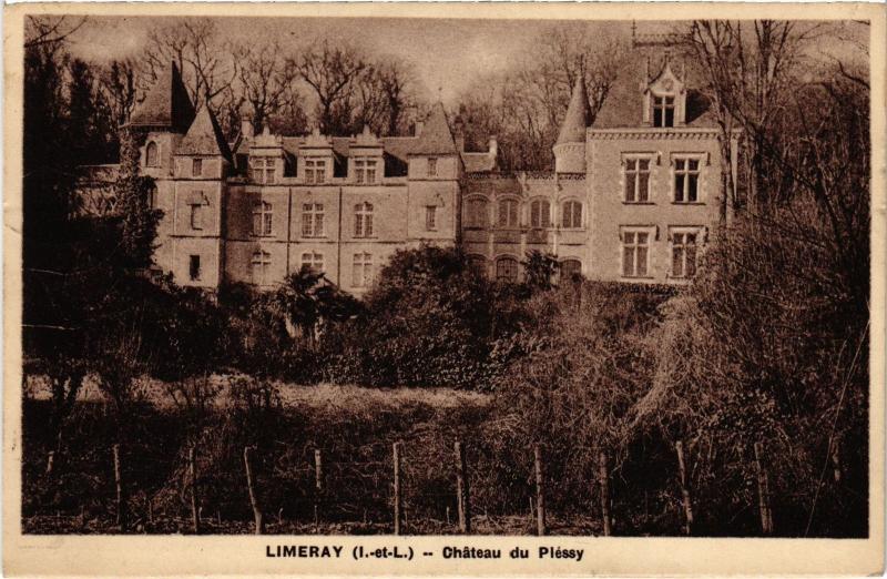 Carte postale ancienne Limeray chateau du Plessy à Limeray