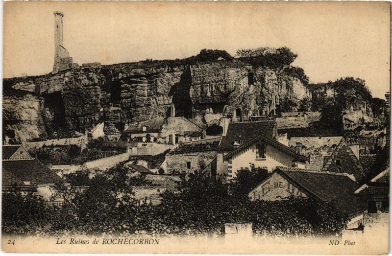 Carte postale ancienne Rochecorbon les ruines à Rochecorbon