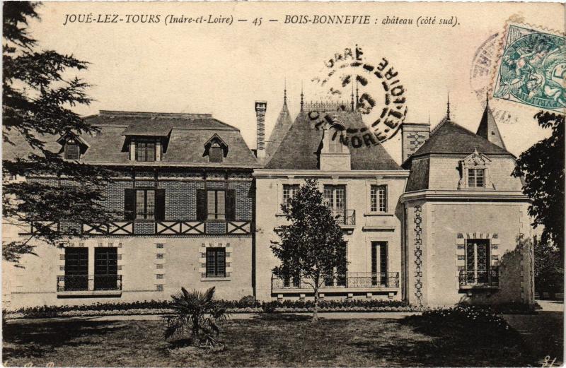 Carte postale ancienne Joue lez Tours Bois Bonnevie chateau à Tours