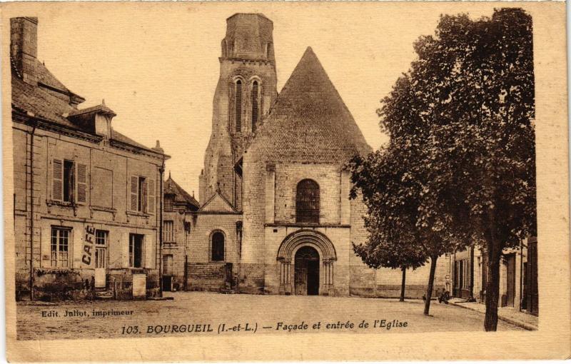 Carte postale ancienne Bourgueil eglise à Bourgueil