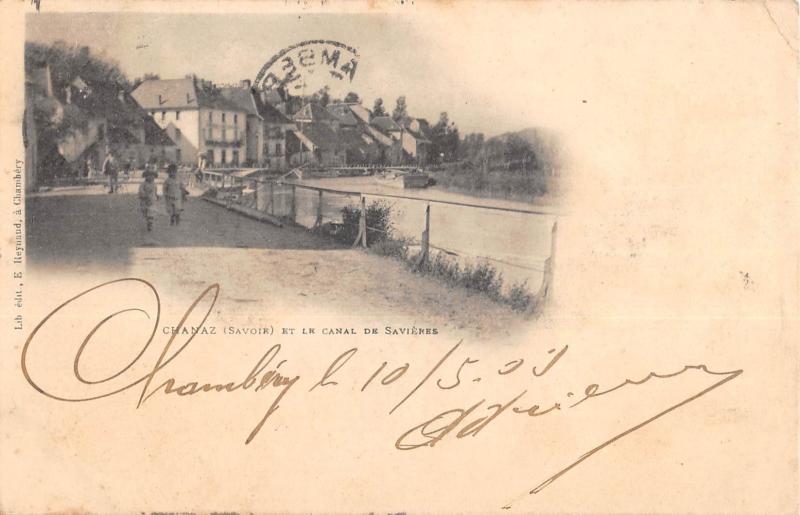 Carte postale ancienne Chanaz Et Le Canal De Savieres à Chanaz