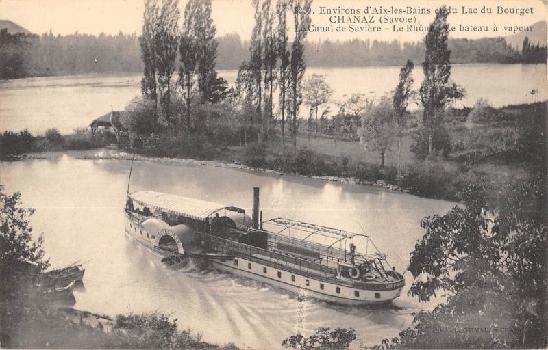 Carte postale ancienne Chanaz - Le Canal De Saviere - Bateau A Vapeur à Chanaz
