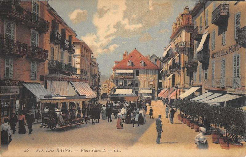 Carte postale ancienne Aix Les Bains - Place Carnot à Aix-les-Bains