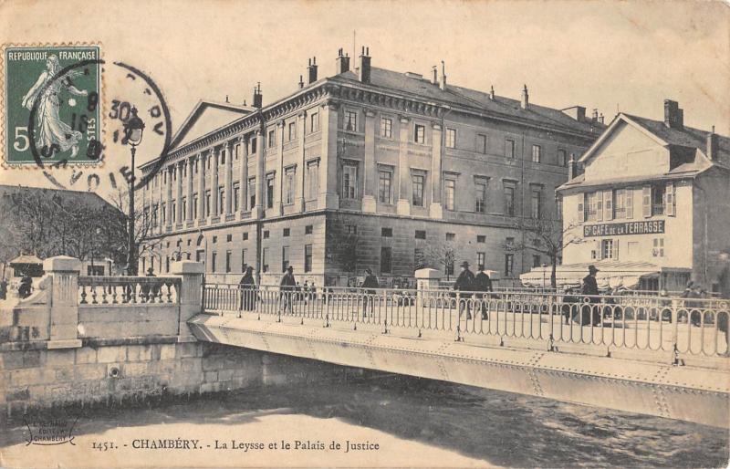 Carte postale ancienne Chambery - La Leysse Et Palais De Justice à Chambéry