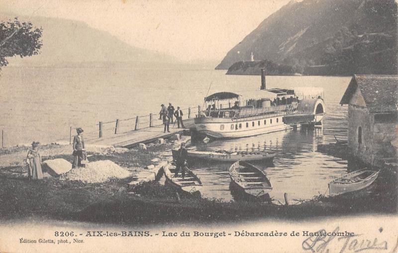 Carte postale ancienne Aix Les Bains - L'Ac Du Bourget - Debarcadere De Hautecombe à Aix-les-Bains