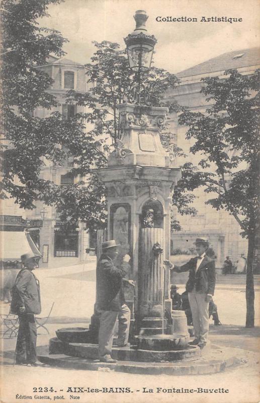 Carte postale ancienne Aix Les Bains - La Fontaine Buvette à Aix-les-Bains