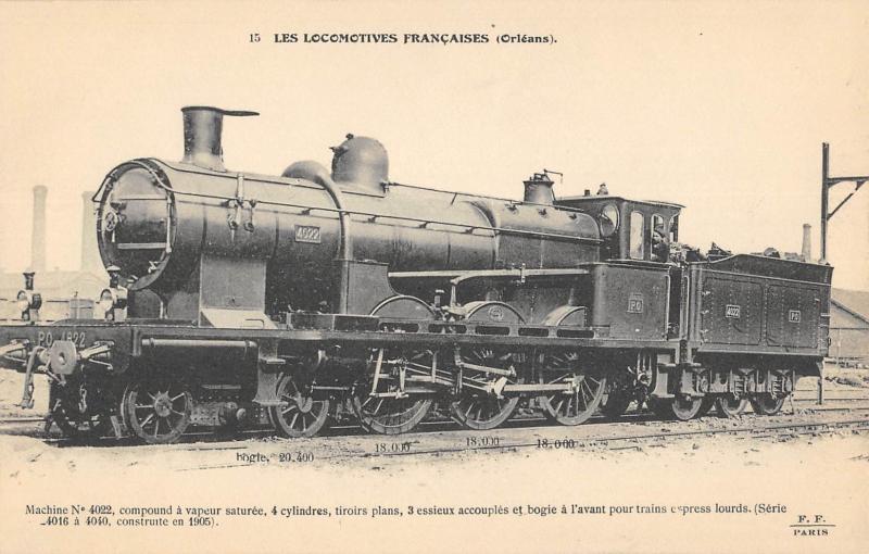 Carte postale ancienne Locomotives Francaises - Orleans - Locomotive N°4022 - Train - Chemin De Fer