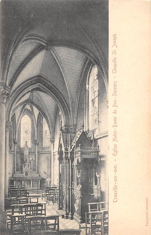 Carte postale ancienne Trouville Sur Mer - Eglise Notre Dame De Bon Secours - Chapelle Saint-Joseph à Trouville-sur-Mer