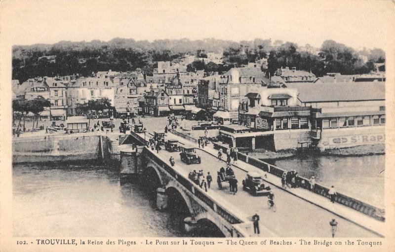 Carte postale ancienne Trouville - Le Pont Sur La Touques à Touques