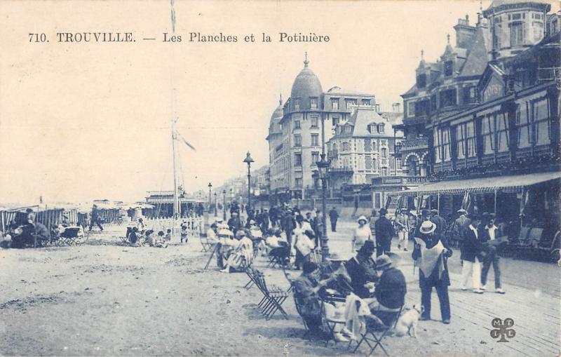 Carte postale ancienne Trouville - Les Planches Et La Potiniere