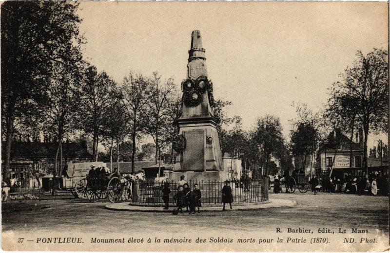 Carte postale ancienne Pontlieue Monument des Soldats