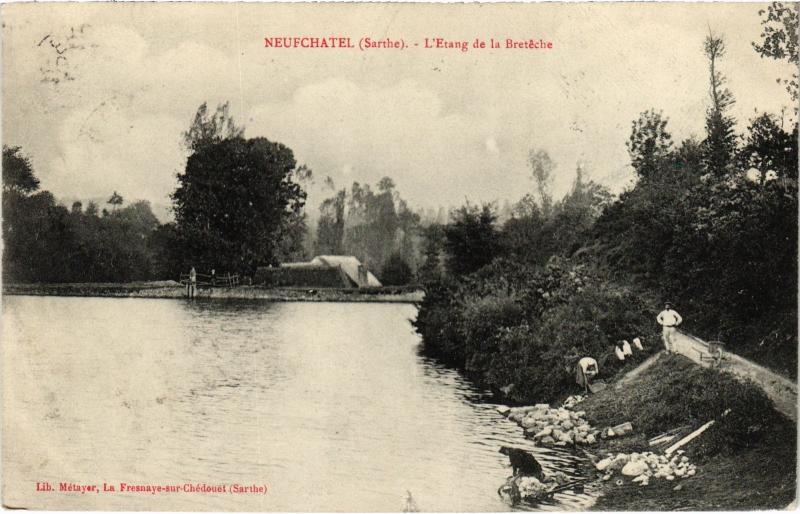 Carte postale ancienne Neufchatel Etang de la Breteche