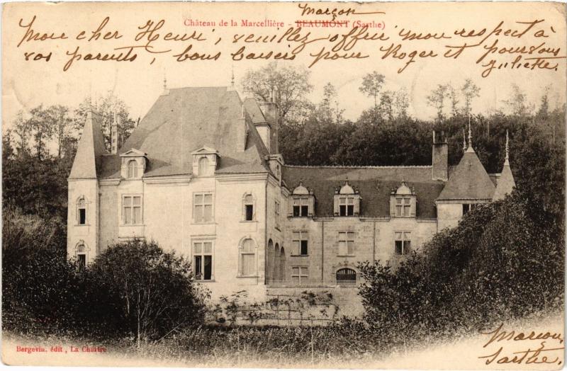 Carte postale ancienne Marcon Chateau de la Marcelliere