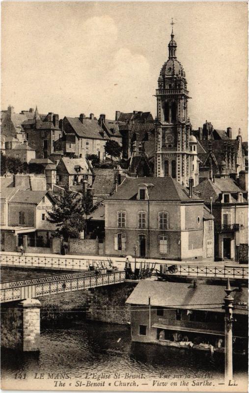 Carte postale ancienne Le Mans Eglise Saint-Benoit au Mans