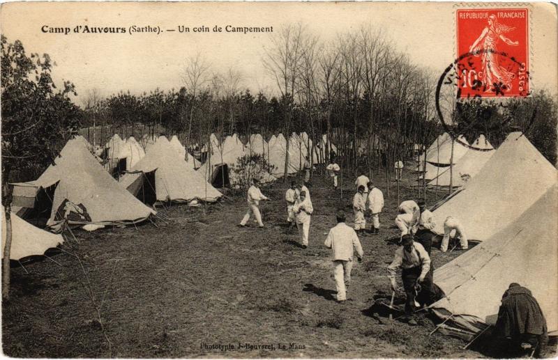 Carte postale ancienne Camp d'Auvours un coin de Campement