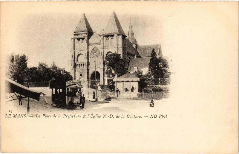 Carte postale ancienne Le Mans Place de la Prefecture au Mans