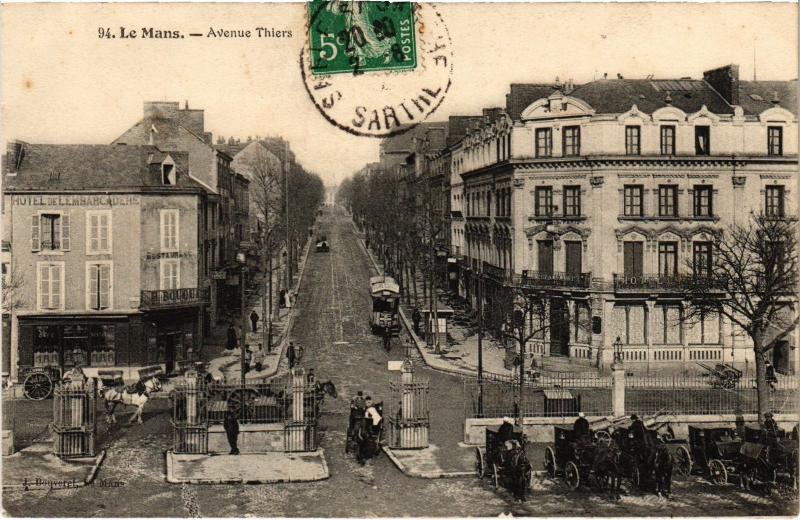 Carte postale ancienne Le Mans Avenue Thiers au Mans
