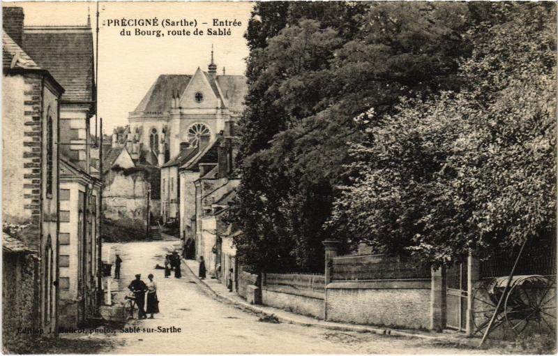 Carte postale ancienne Precigne entree du Bourg