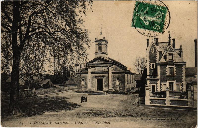 Carte postale ancienne Pontlieue eglise